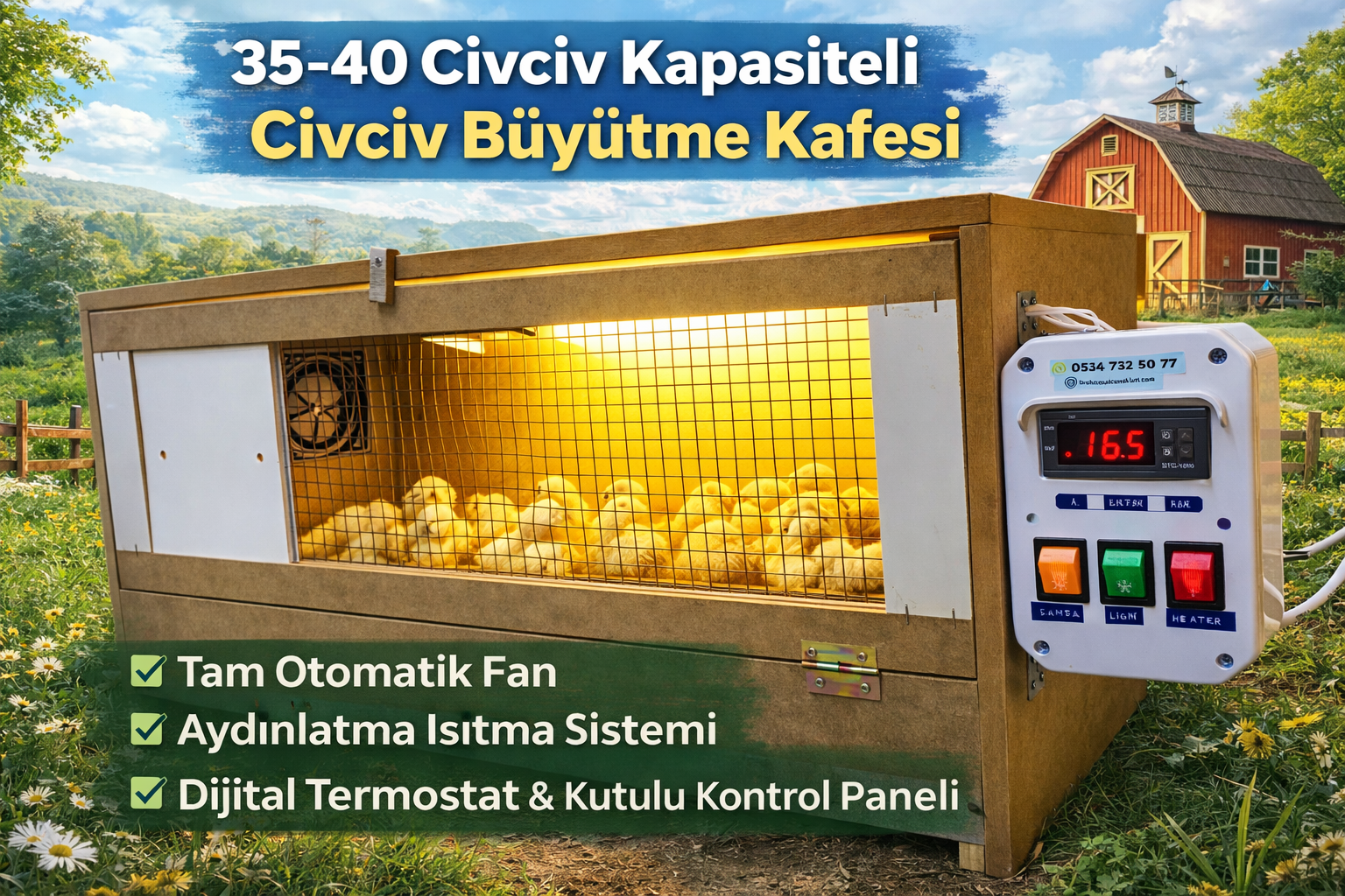 Civciv Büyütme Kafesi Tam Otomatik